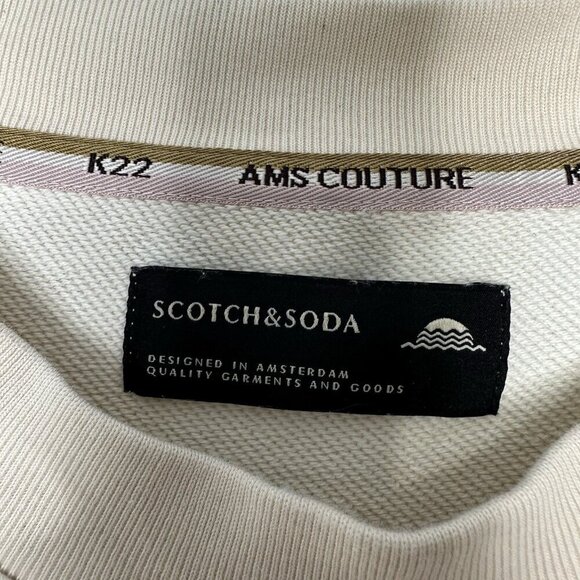 Scotch & Soda Sweatshirt Crewneck Beige Printed Tropical Palm Trees Large - Picture 6 of 15